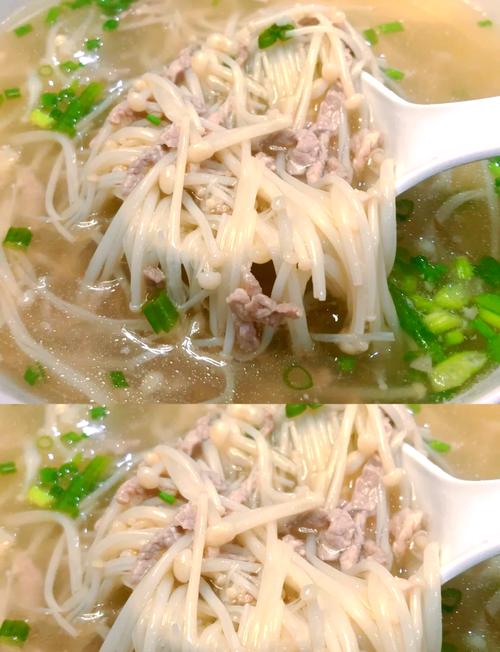金针菇肉片汤家常做法(金针菇肉汤的功效与作用)-第4张图片-窝头美食网 金针菇肉片汤家常做法(金针菇肉汤的功效与作用)-第4张图片-窝头美食网